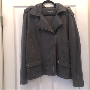 Eddie Bauer Hooded Knit Moto Jacket